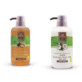 Eyüp Sabri Tuncer Doğal Hindistan Cevizi Sütlü 600 ml Duş Jeli + Doğal Argan Yağlı 600 ml Duş Jeli