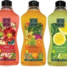 Eyüp Sabri Tuncer Doğal Zeytinyağlı Amber + Çeşme Limonu + Bodrum Mandalinası 3x1.5 lt Sıvı Sabun