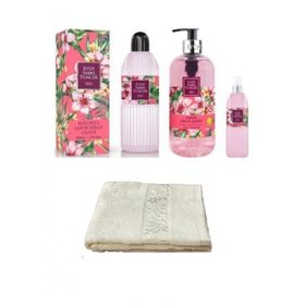 Eyüp Sabri Tuncer Japon Kiraz Çiçeği 3 lü Set + 30 x 50 cm El ve Yüz Havlusu