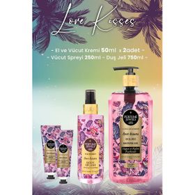 Eyüp Sabri Tuncer Love Kisses Vücut Spreyi 250 ml Duş Jeli 750 ml ve 2x50 ml Krem