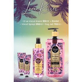 Eyüp Sabri Tuncer Love Kisses Vücut Spreyi 250 ml Duş Jeli 750 ml ve 2x50 ml Krem