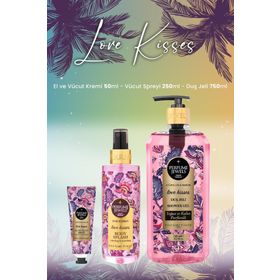 Eyüp Sabri Tuncer Love Kisses Vücut Spreyi 250 ml Duş Jeli 750 ml ve 50 ml Krem