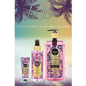 Eyüp Sabri Tuncer Love Kisses Vücut Spreyi 250 ml Duş Jeli 750 ml ve 50 ml Krem