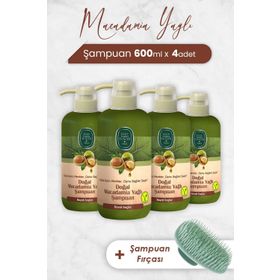 Eyüp Sabri Tuncer Macadamia Yağlı 4x600 ml Şampuan + Şampuan Fırçası