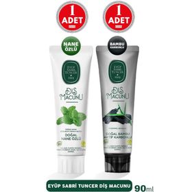 Eyüp Sabri Tuncer Nane Özlü + Bambu Karbonlu 2x90 ml Diş Macunu