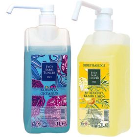 Eyüp Sabri Tuncer Sprey Başlıklı 1 lt Okyanus + Sprey Başlıklı 1 lt Klasik Limon Kolonyası