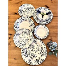 Ezem PRS130 Blue Flowers 24 Parça Yemek Takımı