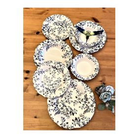 Ezem PRS130 Blue Flowers 24 Parça Yemek Takımı