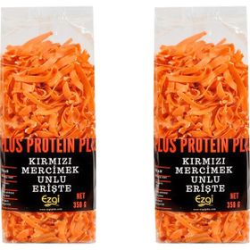 Ezgi 350 gr Kırmızı Mercimek Vegan Unlu Çubuk Makarna (2 adet)