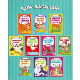 Ezop Masalları Seti 10 Kitap - Büyük Boy - Ezop