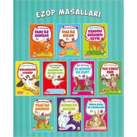 Ezop Masalları Seti 10 Kitap - Büyük Boy - Ezop
