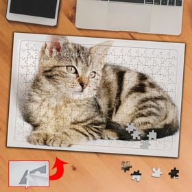 F4F9 Yatan Miskin Kedicik 240 Parça Puzzle Yapboz Tablo