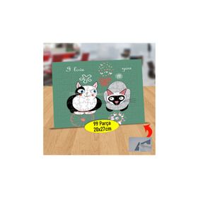 F4FBC I Love You Romantik Kediler 99 Parça Puzzle Yapboz Tablo