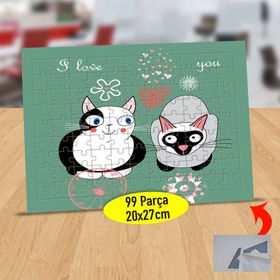 F4FBC I Love You Romantik Kediler 99 Parça Puzzle Yapboz Tablo