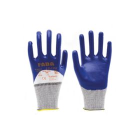 Faba EP-1302 Mavi 3-4 Kaplı Örme Nitril Eldiven