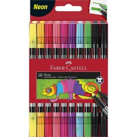 Faber Castell 10 Renkli Çift Taraflı Neon Keçeli Kalem