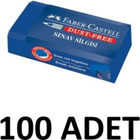 Faber Castell 100 Adet Orta Boy Mavi Sınav Silgisi