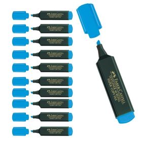 Faber Castell 10'lu Mavi Fosforlu Kalem