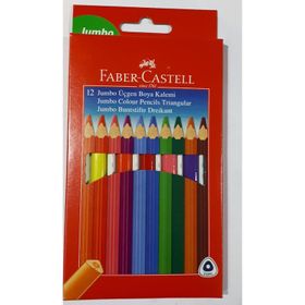 Faber Castell 12'li Jumbo Üçgen Kuru Boya