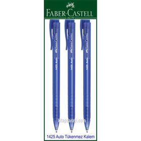 Faber Castell 1425 Auto Basmalı Mavi 3 Adet Tükenmez Kalem