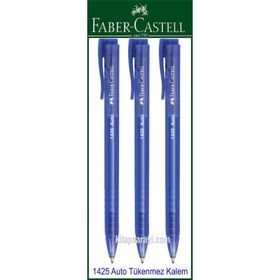 Faber Castell 1425 Auto Basmalı Mavi 3 Adet Tükenmez Kalem