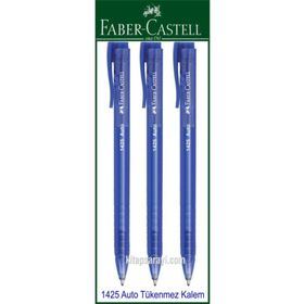Faber Castell 1425 Auto Basmalı Mavi 3 Adet Tükenmez Kalem
