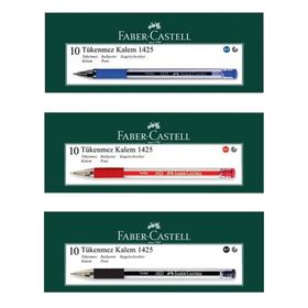 Faber Castell 1425 İğne Uç 10 Mavi 10 Kırmızı 10 Siyah Tükenmez Kalem