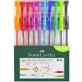 Faber Castell 1425 Renkli 10'lu Tükenmez Kalem
