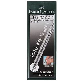 Faber Castell 1440 10'lu 0,8 mm Siyah Tükenmez Kalem