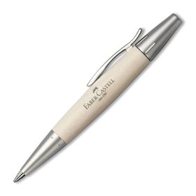 Faber-Castell 148332 Fine Writing E-Motion Ahşap/Metal Beyaz Tükenmez Kalem