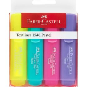 Faber Castell 1546 Şeffaf Gövde Pastel Renkler 4'lü Fosforlu Kalem