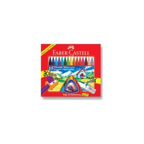Faber Castell 15'li Wax Crayon Silinebilir Mum Pastel Boya