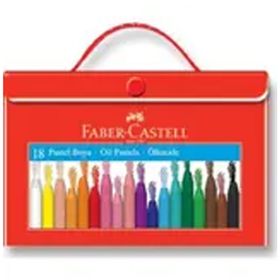 Faber Castell 18 Renk Plastik Çantalı Tutuculu Pastel Boya