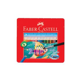 Faber Castell 24 Renk Metal Kutu Aquarel Suluboya Kalemi