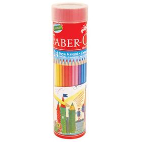 Faber Castell 24 Renk Tam Boy Metal Tüpte Kuru Boya Kalemi + Metal Kalemtıraş Seti