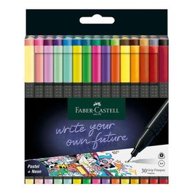 Faber Castell 30'lu Grip Finepen 0.4 mm Karışık Renk Keçe Uçlu Kalem