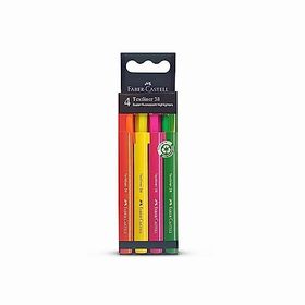 Faber Castell 38 Textliner Super-Fluorescent Highlighter 4'lü Fosforlu Kalem Seti
