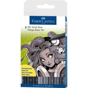 Faber-Castell 38821 8'li Pitt Artist Pens Manga Basic Set