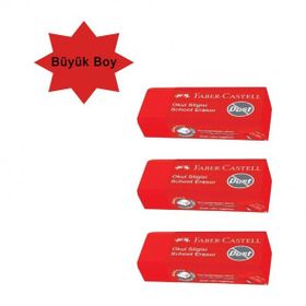 Faber Castell 3'lü Büyük Boy Kırmızı Silgi