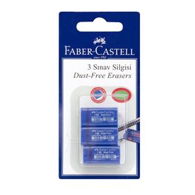 Faber Castell 3'lü Mavi Sınav Silgisi