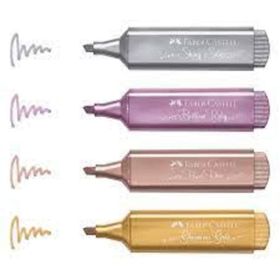 Faber Castell 4 lü Metalik Renk Fosforlu Kalem
