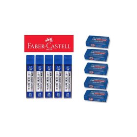 Faber Castell 5 Adet 0.7 Uç + 5 Adet Orta Boy Sınav Silgisi