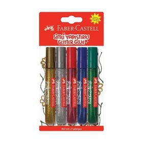 Faber-Castell 5 Renk 10.5 ml Simli Yapıştırıcı