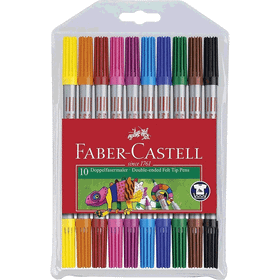 Faber-Castell 5068151110 10 Renk Çift Uçlu Keçeli Kalem