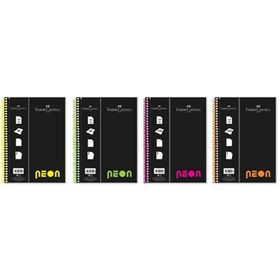 Faber-Castell 5075400609 PP Kapak A4 Neon 80 Yaprak Renk Çizgili Defter