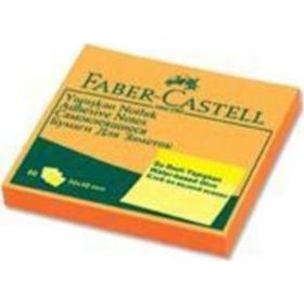 Faber Castell 50x50 Yapışkanlı Fosforlu Turuncu Not Kağıdı