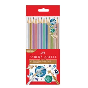 Faber Castell 5171000006000 Üçgen Metalik 12'li Kuru Boya Kalemi