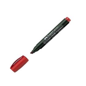 Faber Castell 54 Permanent Kesik Uç Kırmızı Markör Koli Kalemi