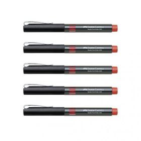 Faber Castell 5405 0.5 mm Kırmızı 5 Adet İğne Uçlu Roller Kalem