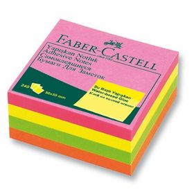 Faber Castell 565839 50x50 Yapışkanlı Mini Küp Fosforlu Not Kağıdı